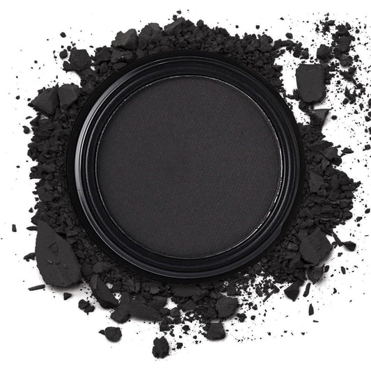 MEICOLY Black Single Eyeshadow for Elphaba Makeup,Pressed Powder Matte Eye shadow,Ash Eye Black Special Effects Powder,Opaque Vegan Cruelty Free Eyeshadow for Halloween Goth Gothic Skull Makeup