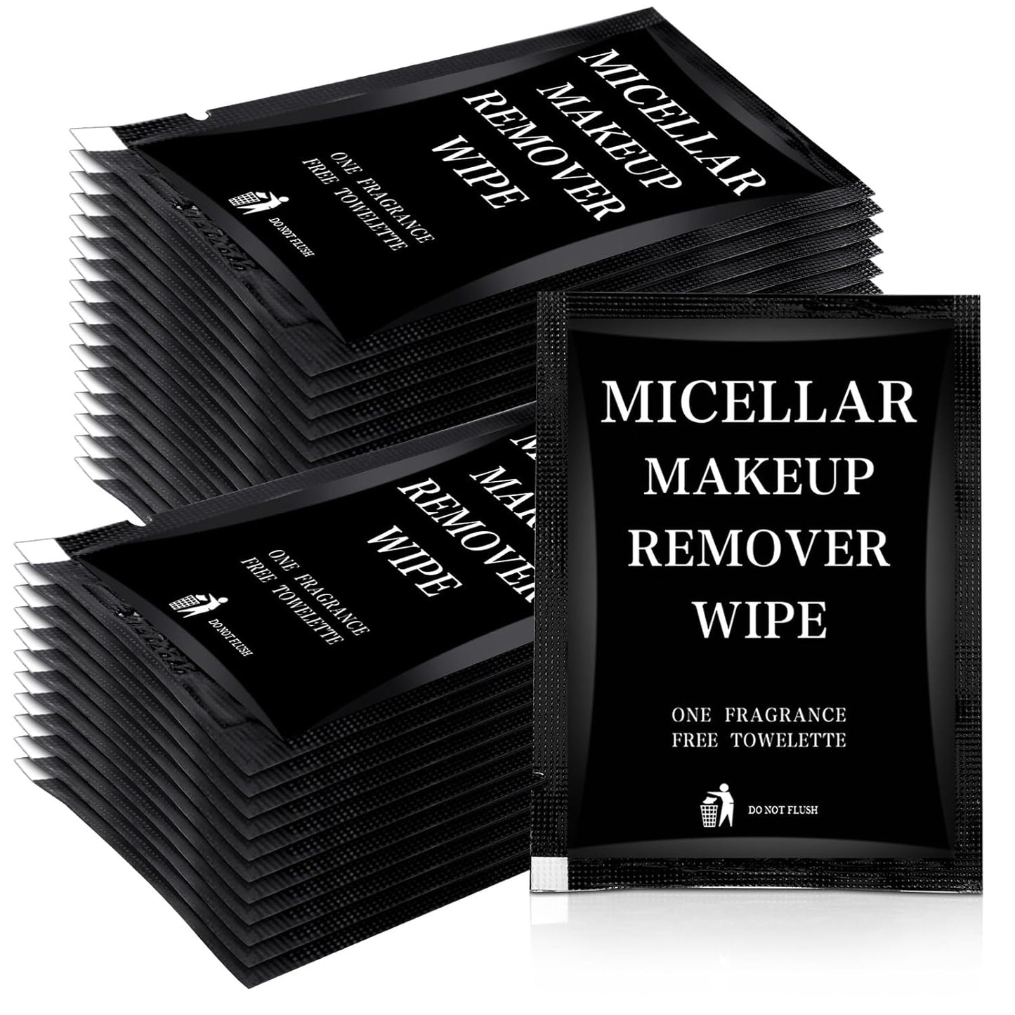 Ctosree 150 pcs Makeup Remover Wipes Bulk Individually Wrapped Makeup Wipes Single Remover Cloth Facial Cleansing Pads for Mascara Lipstick Oil Dirt Face Skin Travel Hotel(Black)