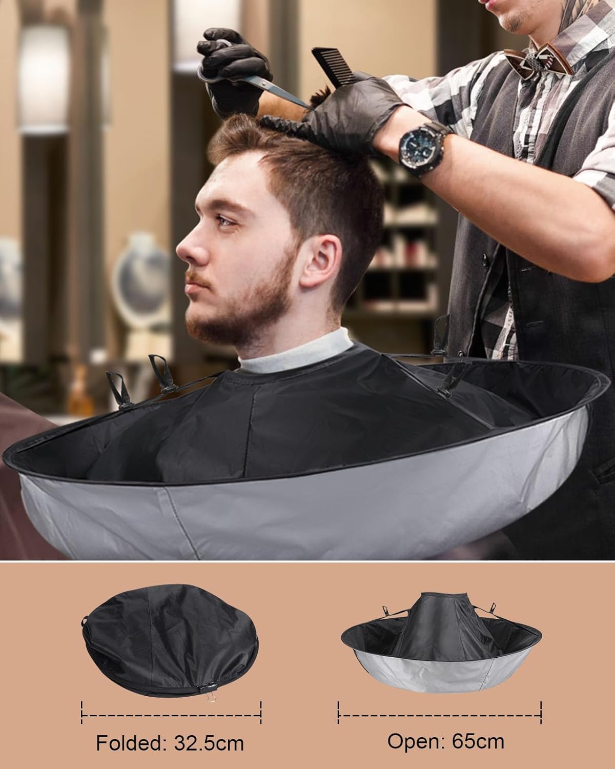 Lictin Hair Cloak Cape Black - Haircut Cape Umbrella Waterproof