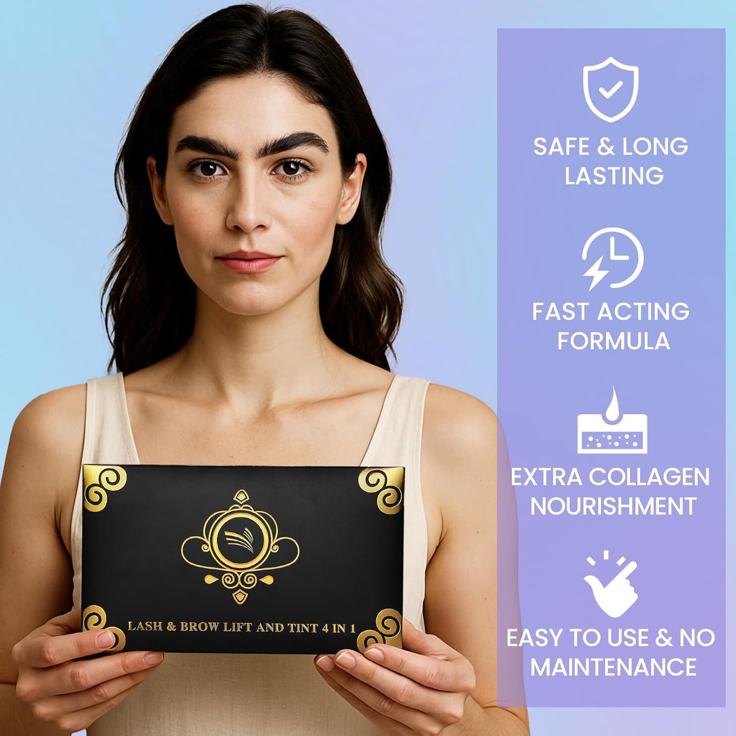 Lash Lift and Color Kit, Eyelash Perm with Lash Curls & Vibrant Black Color, Salon-Quality Results for Women Beginner Salon Use - with Lash Lift Balm