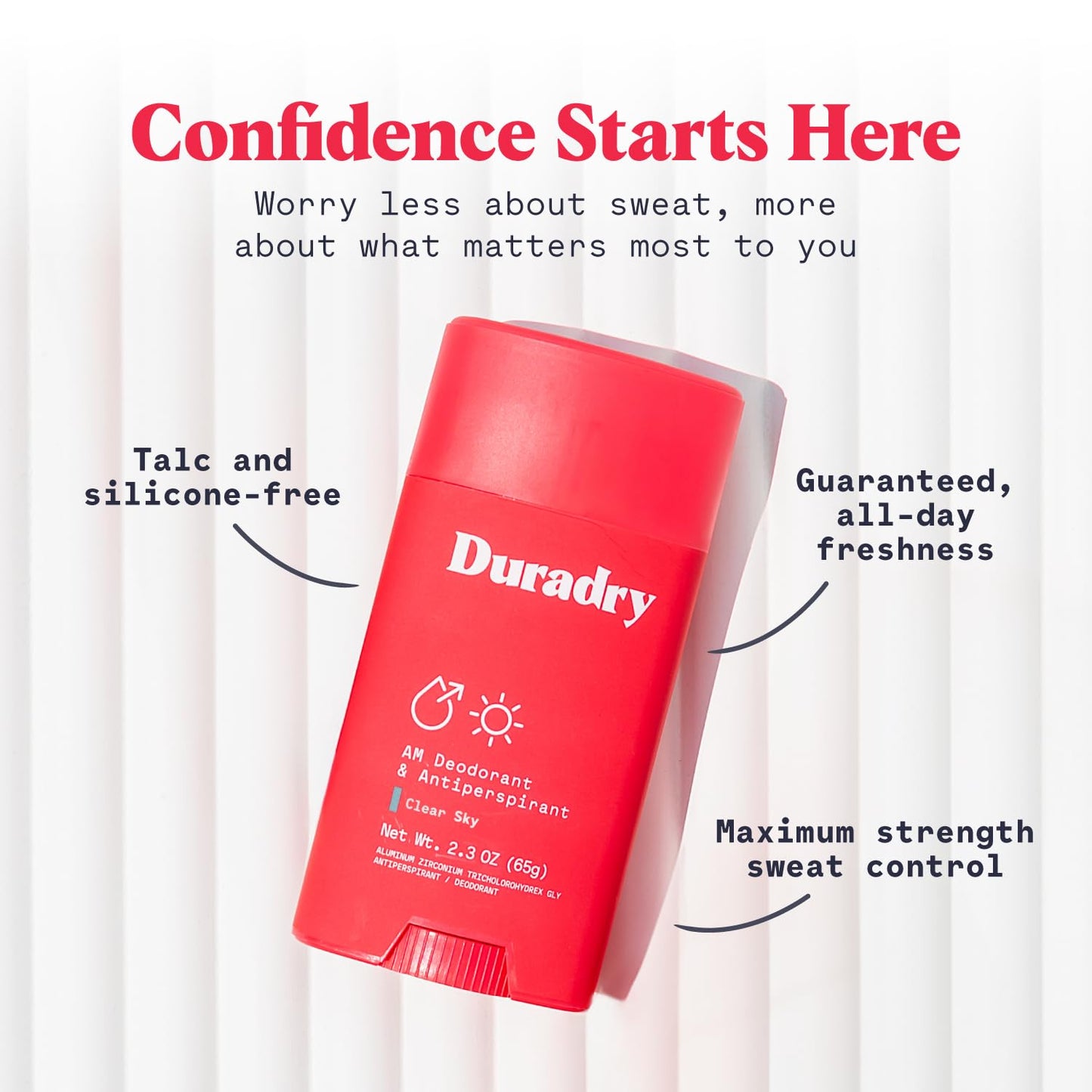 Duradry Clinical-Strength Antiperspirant Deodorant for Women and Men – Clean Formula with Natural Ingredients – Fights Odor & Excessive Sweat – Limitless (Cool Citrus + Cedar) - Pack of 2