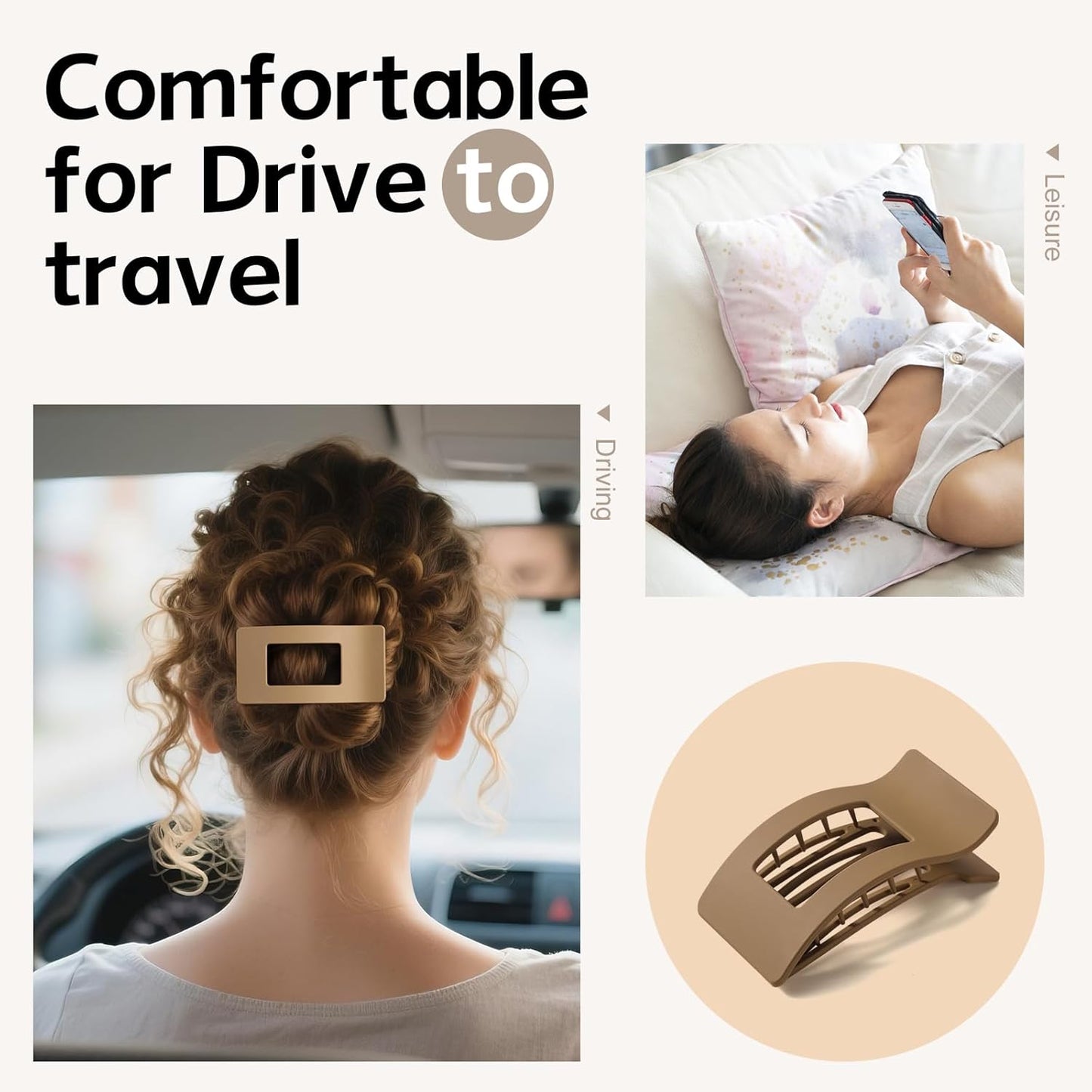 8 Pack French Flat Hair Clips for Women – Large Matte No-Slip Claw clips for Thick & Thin Hair, Strong Hold Styling Barrettes Accessories (Neutral)