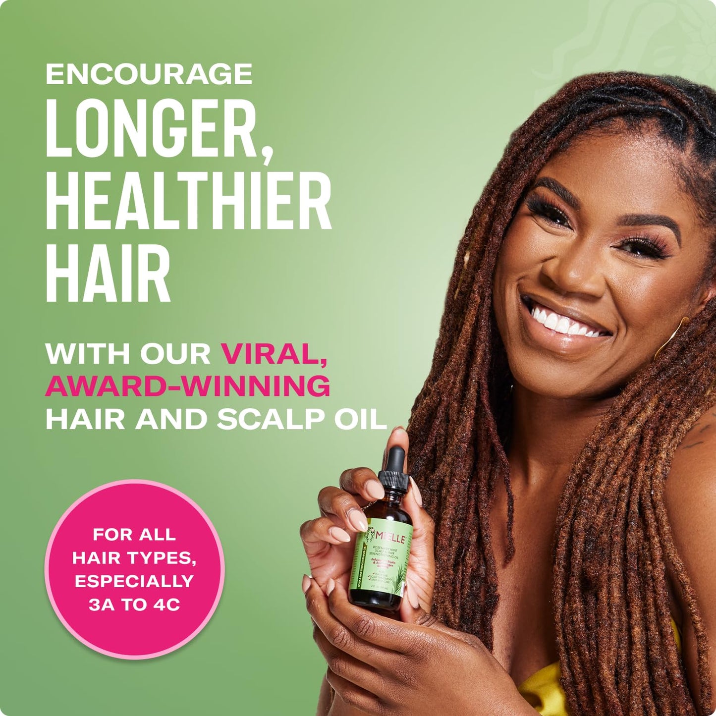 Mielle Organics Rosemary & Mint Hair Oil, Split Ends & Dry Scalp Treatment - Made with Biotin & Essential Oils for Strengthening, Soothing, Moisturizing & Encouraging Longer, Healthier Hair (2 Fl Oz)