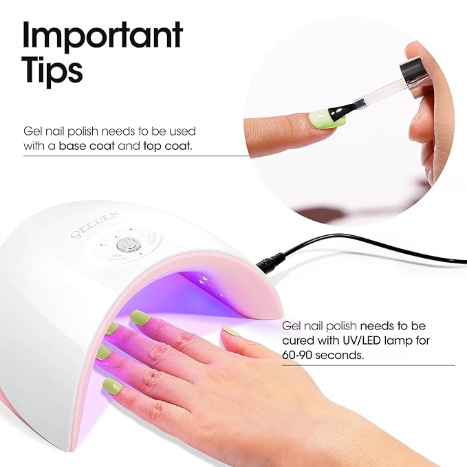 Gellen Green Gel Nail Polish, Mint Green Gel Polish Pastel Green Nail Polish Gel Light Green Soak Off U V LED Nail Lamp Gel Polish Home Salon Nail Art DIY Manicure Gift for Women Gilrs, 0.61 Fl Oz