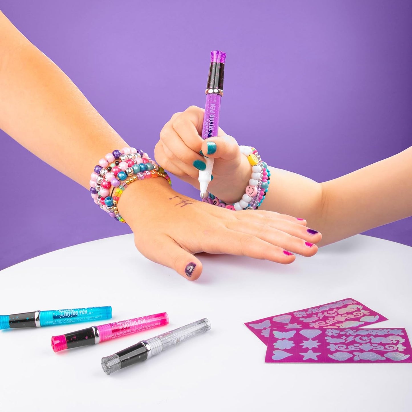 Fashion Angels Color Me Pretty Makeup, Hair & Body Art Kit, Set Includes Hair Chox, Real Makeup Palette, Sparkle Tattoo Pens & More, Ideal Gift for Girls