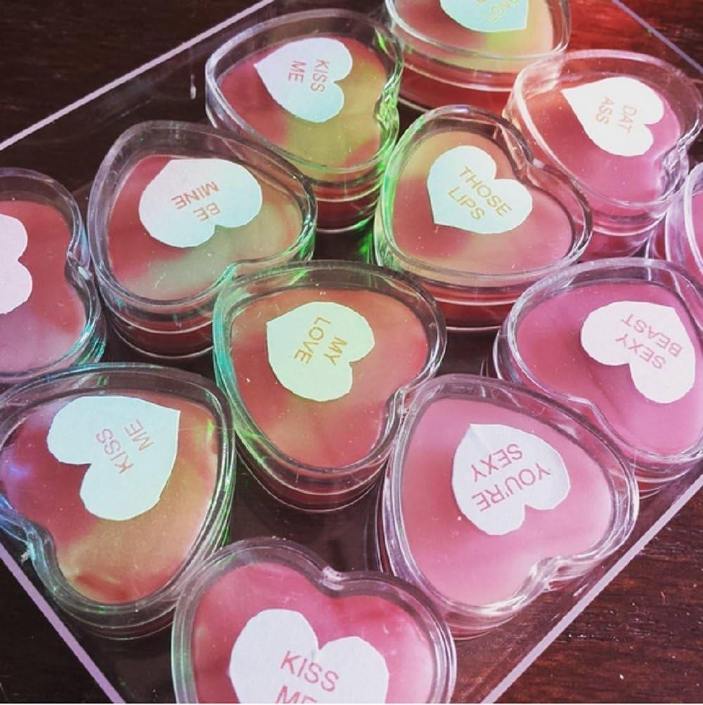 100Pcs 4ml Empty Plastic Cosmetic New Clear Refillable Plastic Heart Shape Pot Jars Bottles Make up Cosmetic Containers with Lids for Face Cream Lotion Eye Shadow Lip Balm