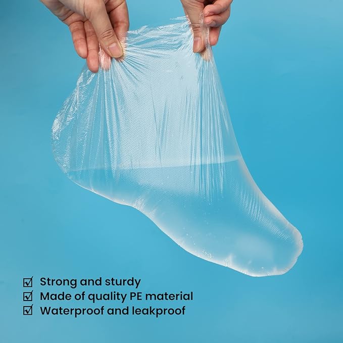 Segbeauty Paraffin Bath Liners for Foot, 400 Counts Plastic Foot Covers, Booties for Feet Thermal Foot Liners, Foot Bags with 400 Snug Closure Stickers for Wax treat-ment Paraffin Wax Machine