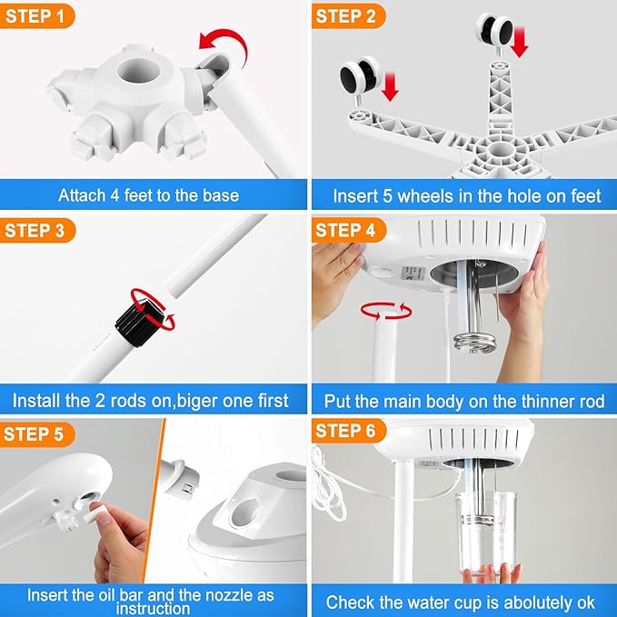 Professional Facial Steamer, Facial Steamer on Wheels, SPA Ozone Nano Facial Steamer, Stand Facial Steamer for Spa, Salon and at Home Use