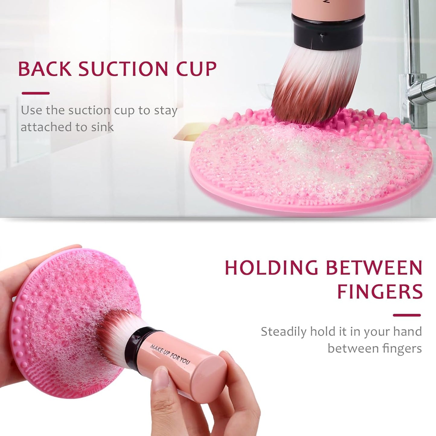 Norate Makeup Brush Cleaner, Make Up Brush Cleaner Cleanser Solution + Brush Cleaning Mat, Makeup Cleaner for Brushes, Sponge, Deep Clean Shampoo, Gentle Formula Cruelty Free 3 Piece Set