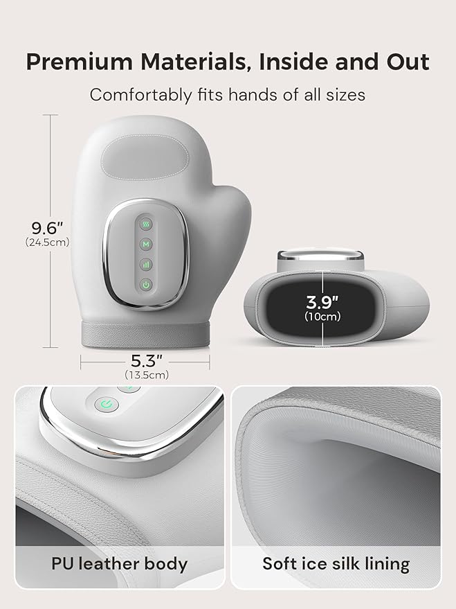Hand Massager with Heat & Compression – Relief for Arthritis, Carpal Tunnel, & Muscle Tension – 3 Massage Modes, 5 Compression Levels, & Adjustable Temperature – Mother's Day Gift