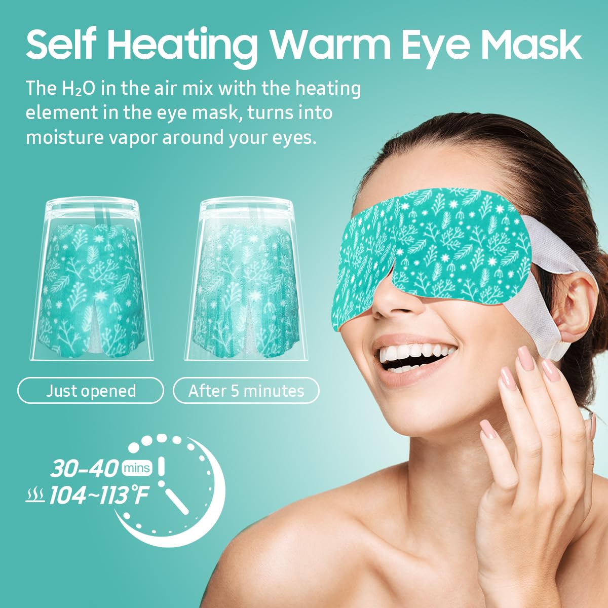 30Packs Steam Eye Mask, Heated Eye Mask Warm Compress for Eyes, Self Heating Warm Eye Masks Disposable Steam Mask for Home Sleep, Spa, Travel Essentials & Relaxation Gifts (Unscented)