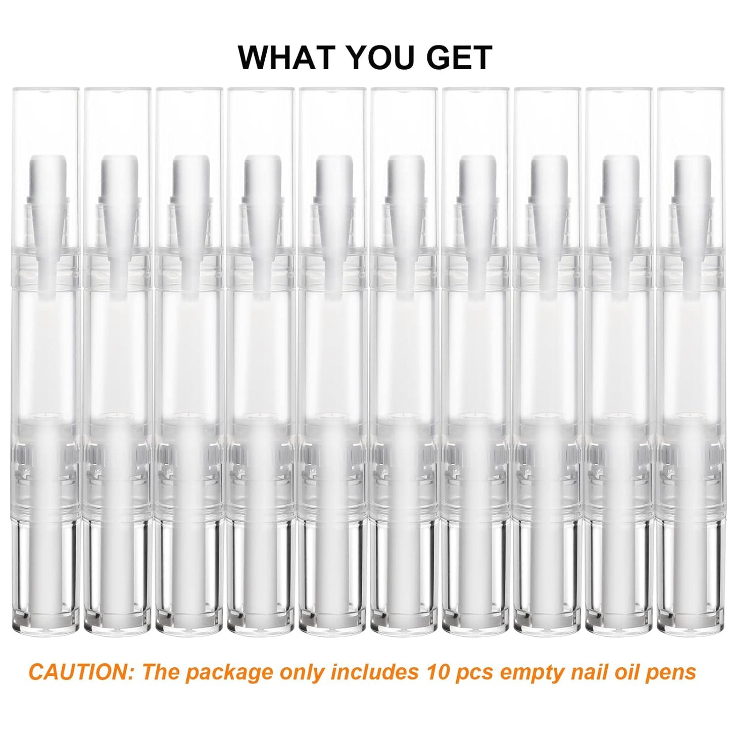 10 pcs 5ml Empty Cuticle Oil Pen, Nail Oil Twist Pen with Brush, Eyelash Growth Liquid Tube, Cosmetic Lip Gloss Container