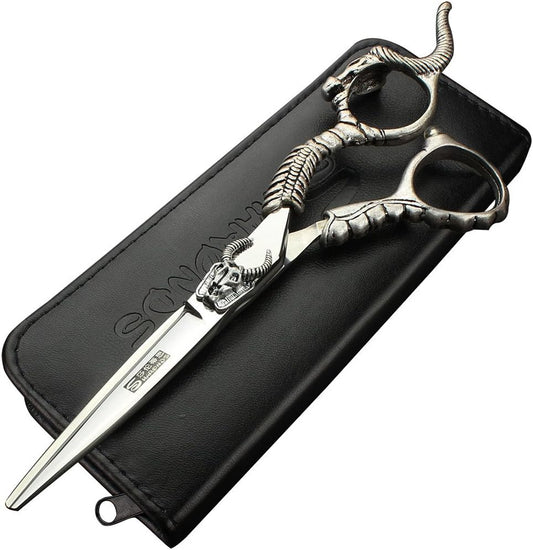 6 Inch Hairdresser, Hairdresser Hair Scissors Set Handle Pattern Noble Resin Hairdresser Tool Stainless Steel Scissors