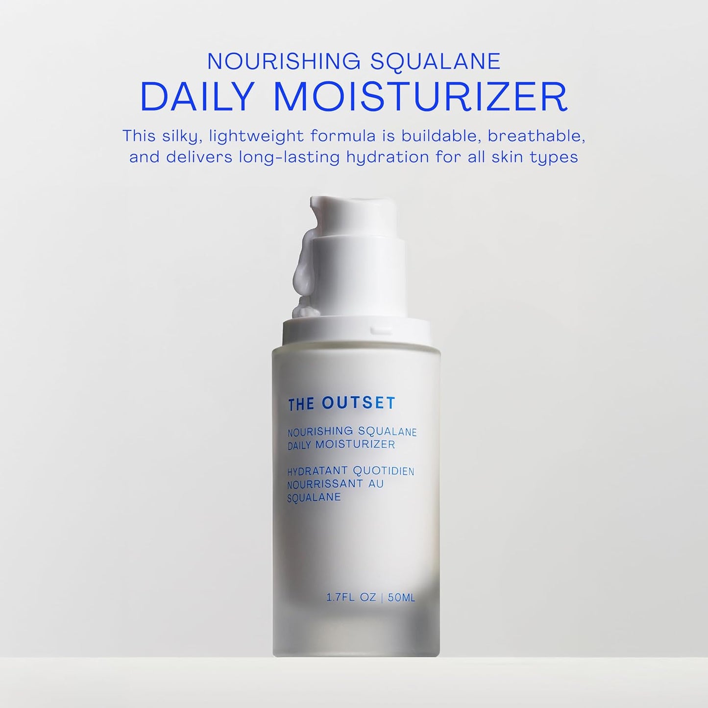 The Outset Nourishing Squalane Daily Moisturizer - Gentle Fragrance Free Non-Comedogenic Cream - Barrier Repair, Hydrating - Clean, Vegan, Gluten Free - All Skin Types, Sensitive Skin - 1.7FL OZ