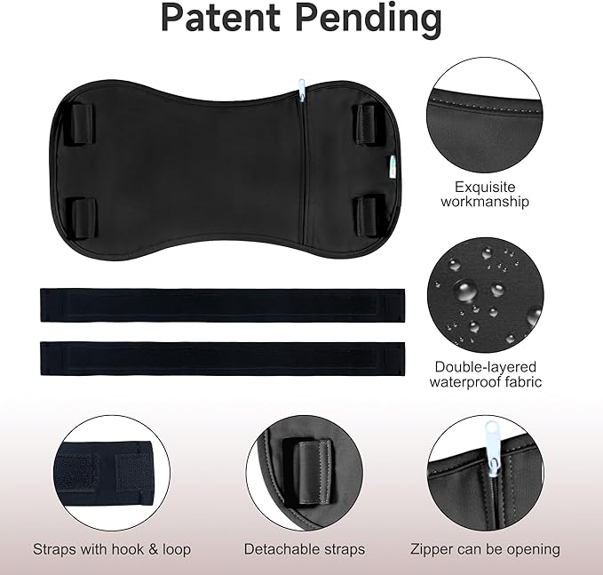 Langsprit Castor Oil Pack Castor Oil Pack Wrap, Organic Castor Oil Packs for Liver Detox, Inflammation, Reusable Castor Oil Pack Compress Castor Oil Packs kit Black L