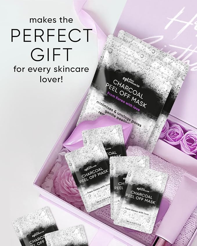 Activated Charcoal Face Masks Skincare - Korean Skin Care Products - Charcoal Face Mask Peel Off Skin Care - Gently Cleansing Charcoal Face Mask for Men & Women Face Care