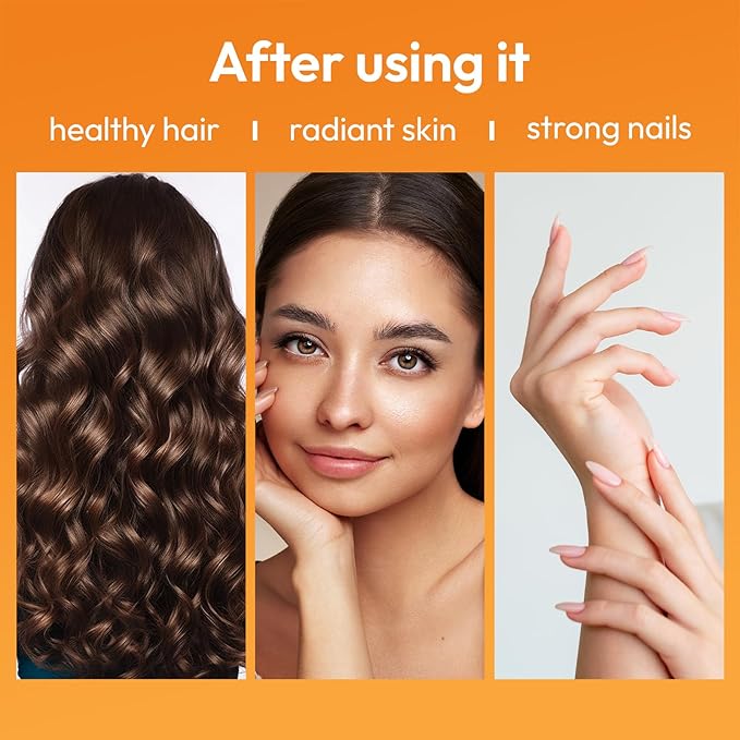 Biotin 10000 mcg with Zinc, Vitamin C & Calcium Pantothenate – Supports Healthy Hair Growth, Strong Nails & Glowing Skin for Women & Men | Made in The USA | 60 Vegan Capsules (60-Day Supply)