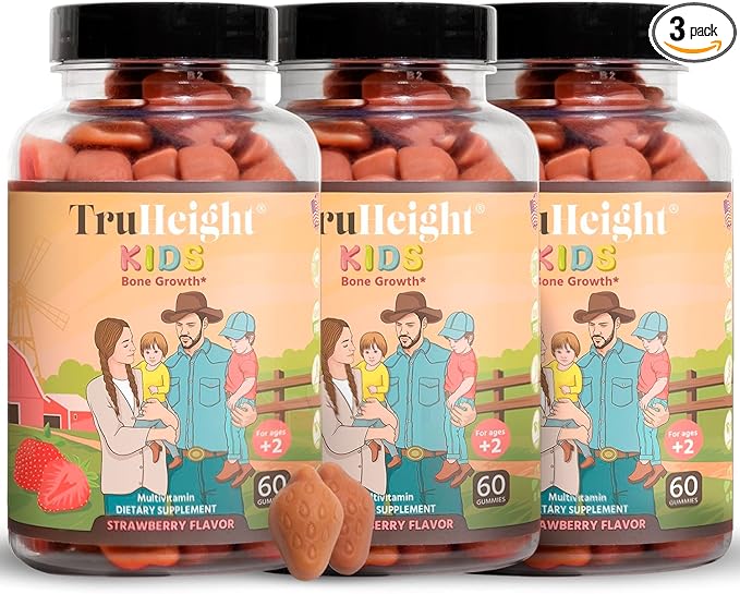 TruHeight Kids Bone Development Gummies (Ages 2+) All K2, Magnesium