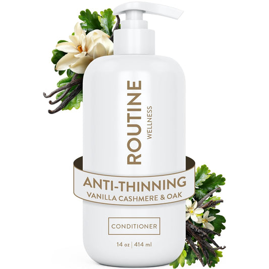 Routine Wellness Anti-Thinning Deep Conditioner for Thinning Hair - DHT Blocker for Hair Loss in Men & Women - Promotes Healthy Hair - Vanilla Cashmere & Oak 14oz