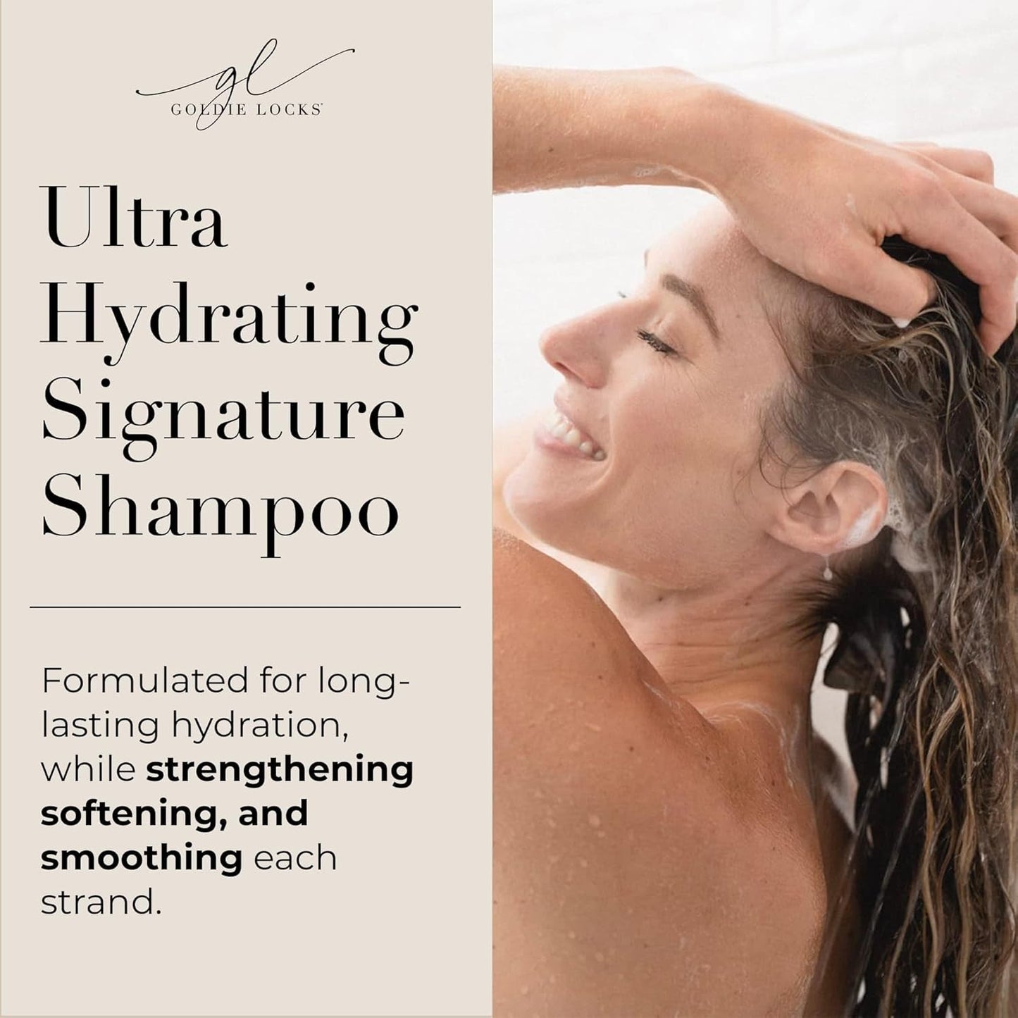 Goldie Locks Ultra Hydrating Shampoo & Conditioner Set - Sulfate-Free, Paraben-Free - for Frizz Control, Shine & Strength - Color & Extension Safe - Protein-Free - 2 x 8.45 fl oz (Packaging May Vary)