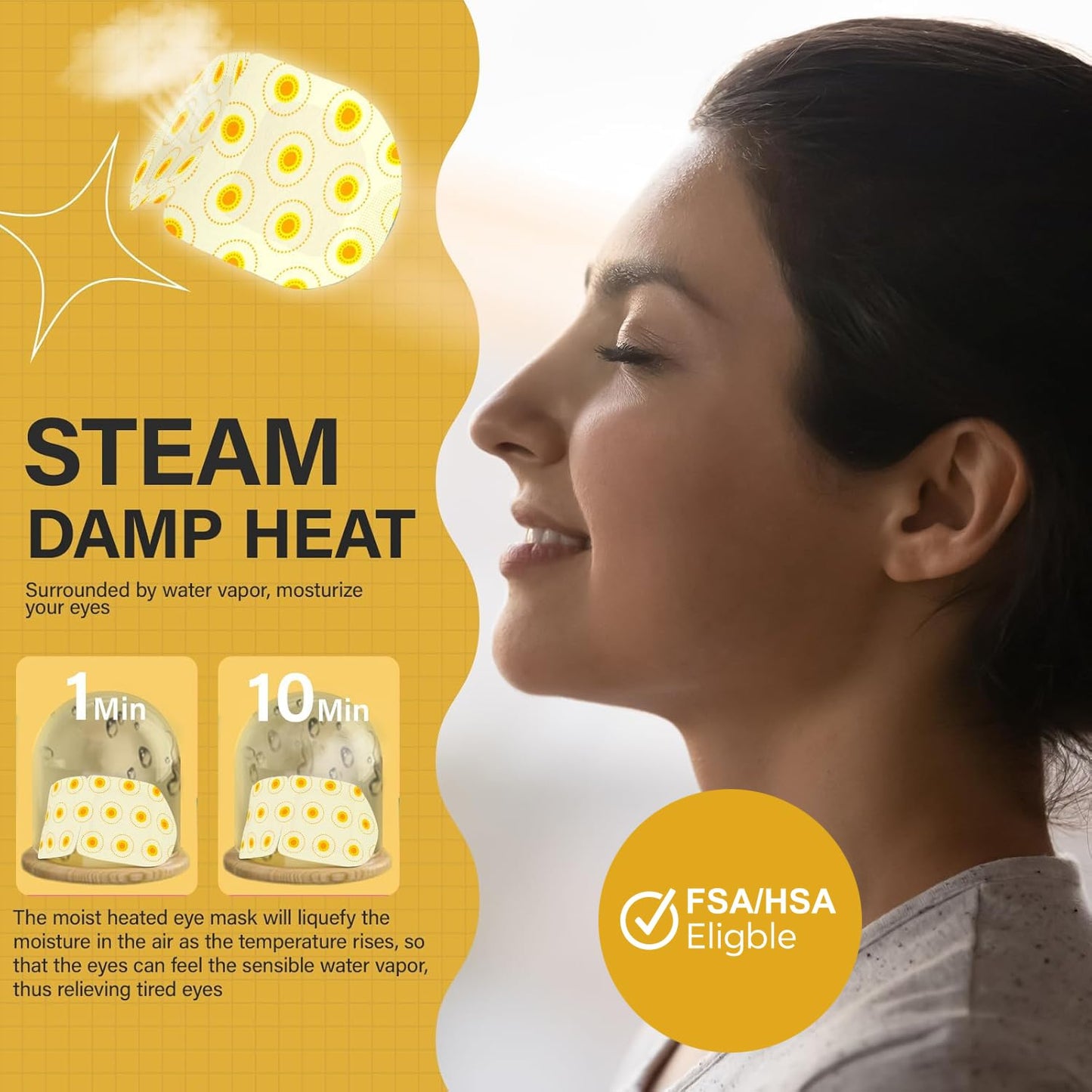 ProCIV 16 Packs Steam Eye Masks for Dry Eyes Heating Eye Mask Warm Compress for Eyes Relief Stress, Eye Fatigue Travel Essential Self Heating Moist Sleep Mask SPA Accessories