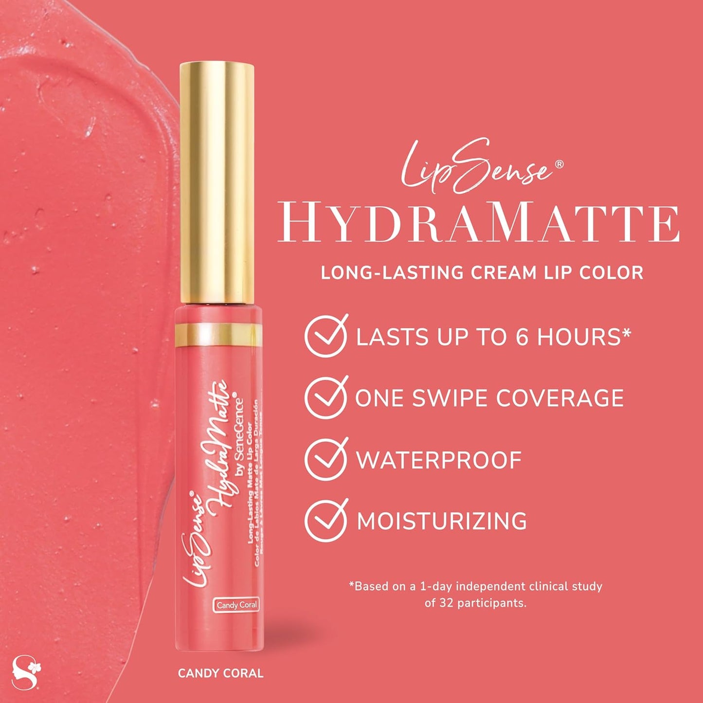 SeneGence LipSense HydraMatte Long-Lasting Liquid Lipstick – Up to 6-Hour Wear. Waterproof. Transfer-Proof Cream-to-Matte. Hydrating. Vegan. Alcohol-Free.