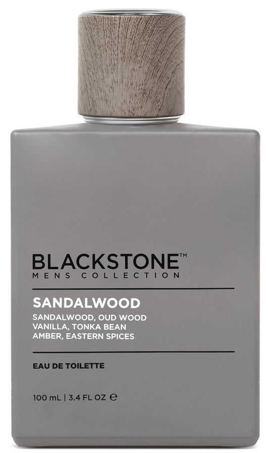 Blackstone Mens Collection Eau de Toilette – Sandalwood | Men's Fragrance, Long Lasting Cologne, with Sandalwood, Oud & Amber | Everyday Fragrance, Travel Size (3.4 Fl Oz)