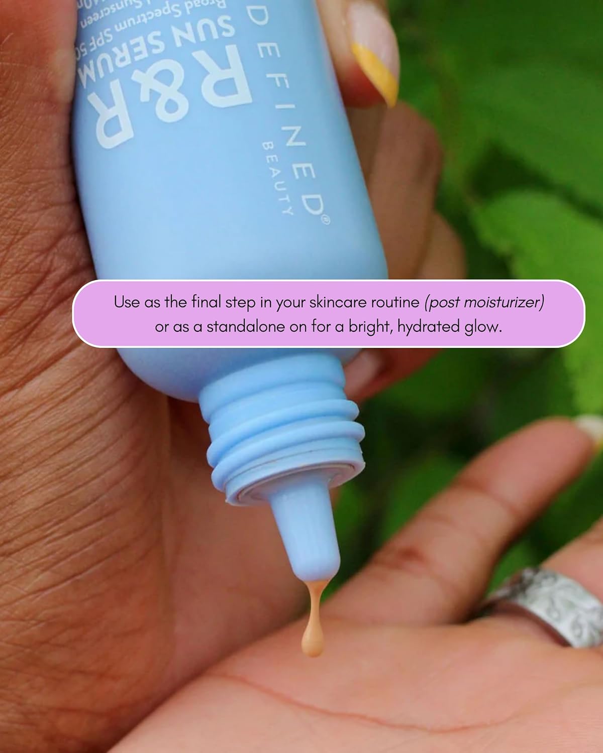 Undefined Beauty R&R Sun Serum SPF 50 PA++++ Tinted Mineral Sunscreen with Niacinamide, Water Resistant Broad Spectrum Protection & Blue Light Defense (Medium Tint)