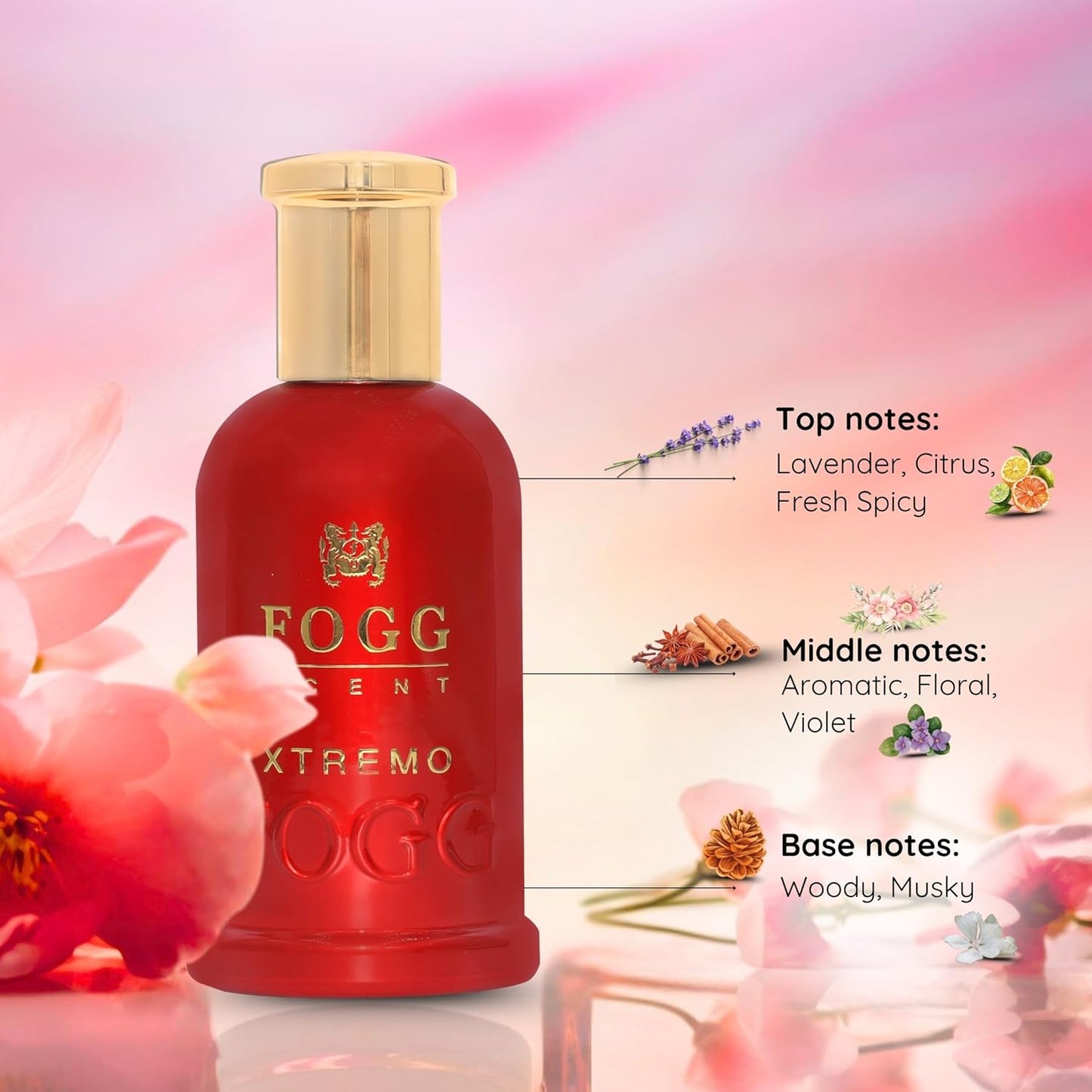 FOGG Xtremo Eau de Parfum for Men | Long-Lasting Bold Fragrance with Ginger, Bitter Orange & Musk Notes | Fresh, Intense Scent – 3.38 oz (100 ml) | Perfect for Daily Wear, Office & Party Use