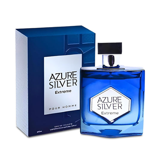 Azure Silver Extreme Men Cologne Fresh Scent Eau De Toilette Spray, Fragrance For Men Long-Lasting Cologne Choice For Daily Wear Elegant 100ml Bottle