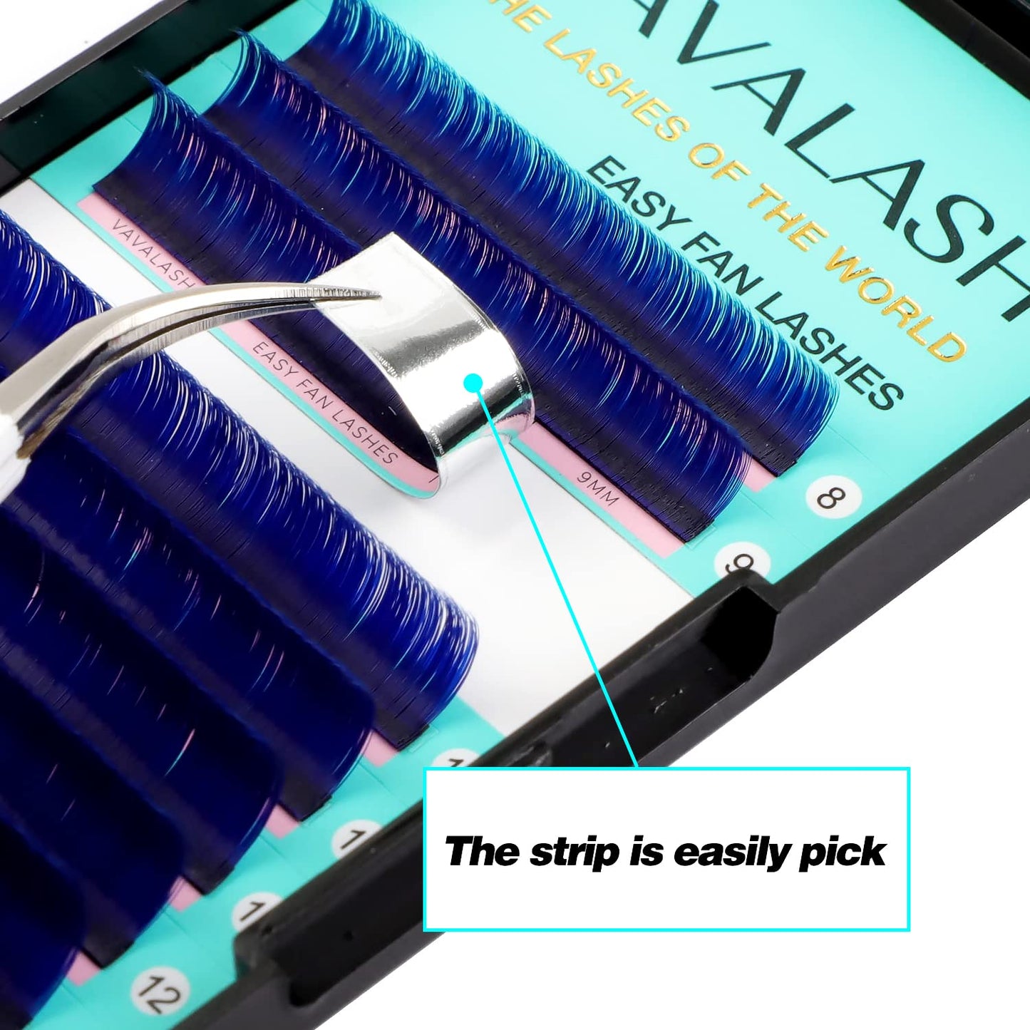 VAVALASH Colored Easy Fan Eyelash Extensions 0.07 CC Curl 13-20mm Mixed Lash Tray Blue Self Fanning Lashes Colorful Volume lash extensions（Blue,0.07-CC-13-20mm）