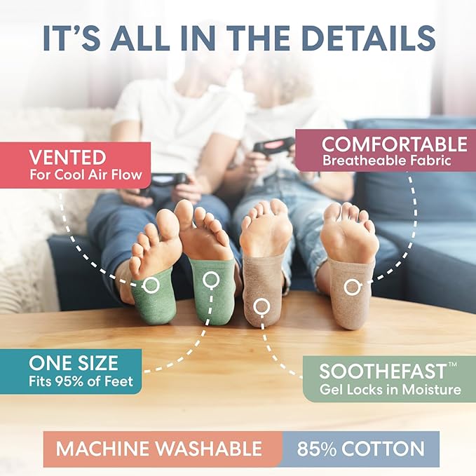 Dr. Frederick's Original Moisturizing Heel Socks for Cracked Heel Treatment - 2 Pairs - Socks for Dry Feet - Cracked Skin Repair & Overnight Hydration - Foot Care for Women & Men - Jojoba Oil