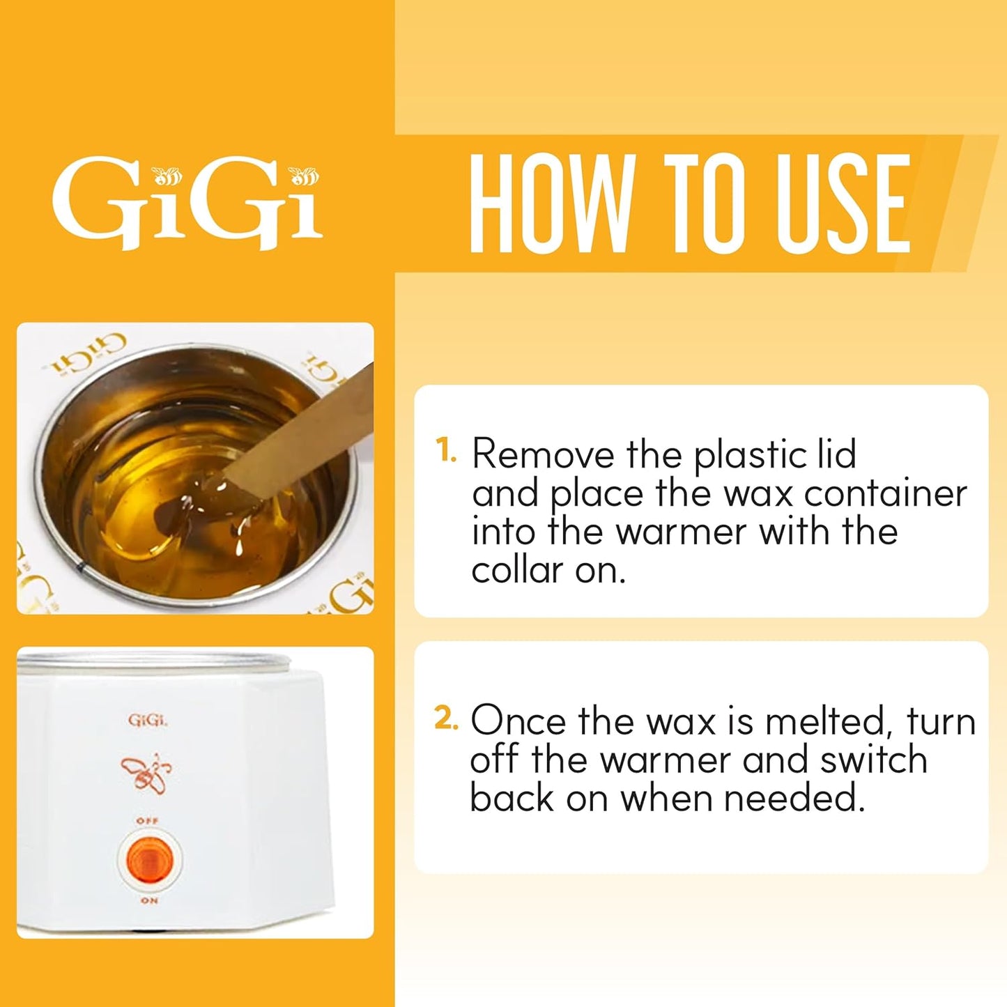 GiGi Hair Removal Wax Warmer, Waxing Kit, Space Saver, Compact, Accomodates 8 oz and 14 oz Wax Cans, 1 Pack