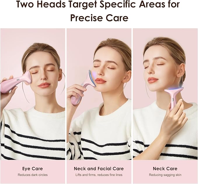 Facial and Neck Massager for Face, Neck & Eye - Skin Lifting & Firming - Wrinkle & Dark Circle Reducer - at Home Skin Care Face Sculpting Tool and Neck Massager