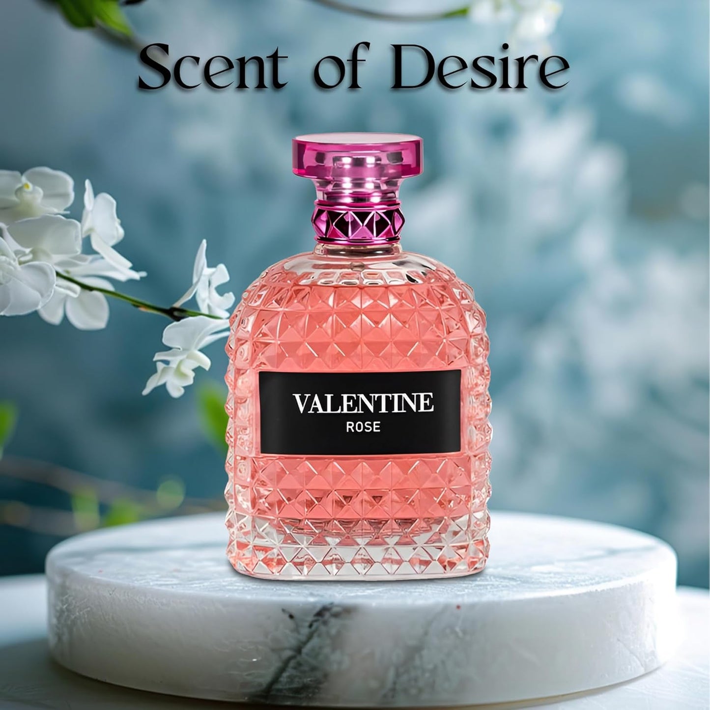 Valentine Rose Eau de Parfum for Women 3.4Fl Oz Floral & Fruity Perfume with Lavender, Coconut, Vanilla & Pear Notes Long-Lasting Feminine Fragrance
