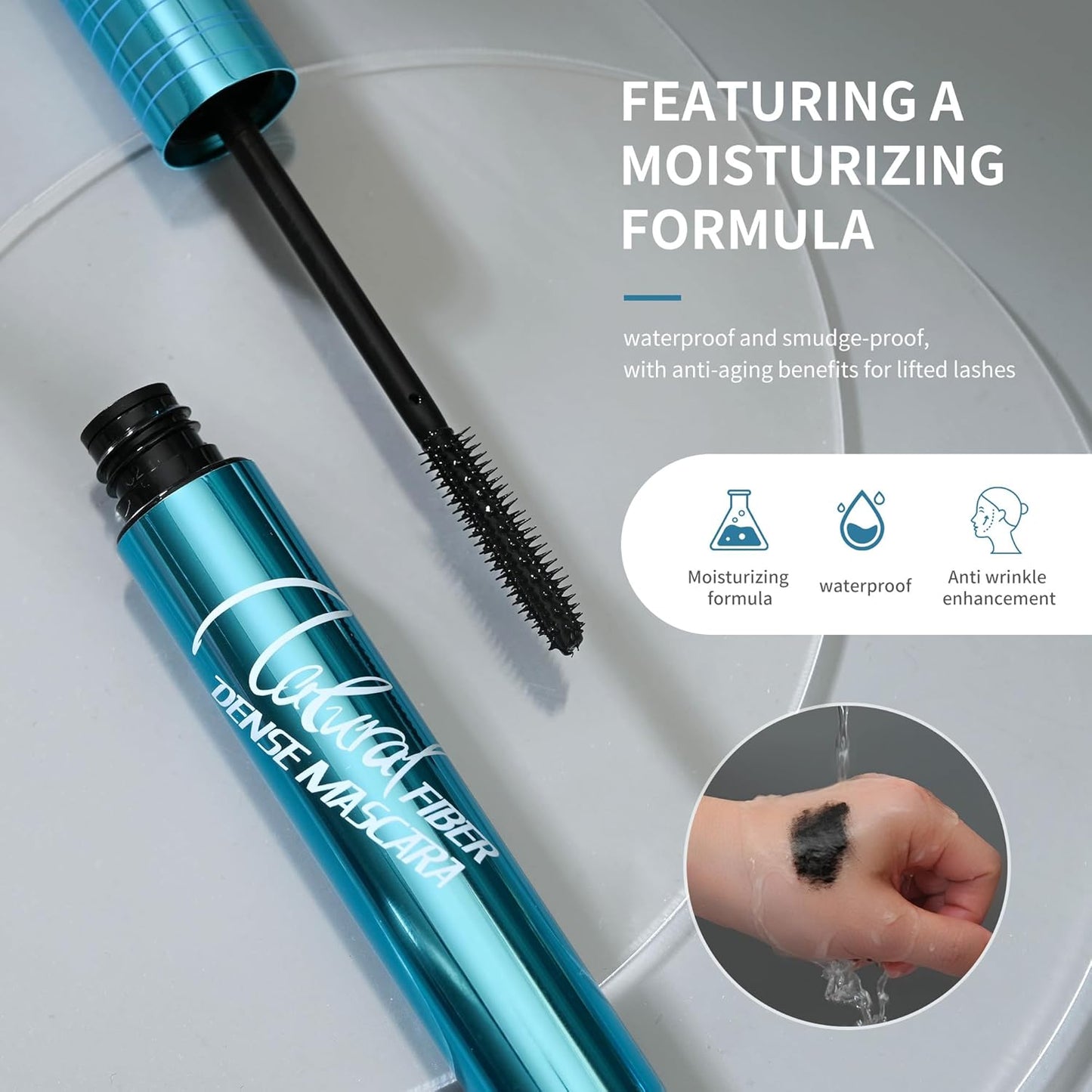 Mascara for Older Women 60 Plus - Volumizing Waterproof Hypoallergenic Black Mascara for Thinning Lashes & Sensitive Eyes, Smudge-Proof Formula (1 Pack)