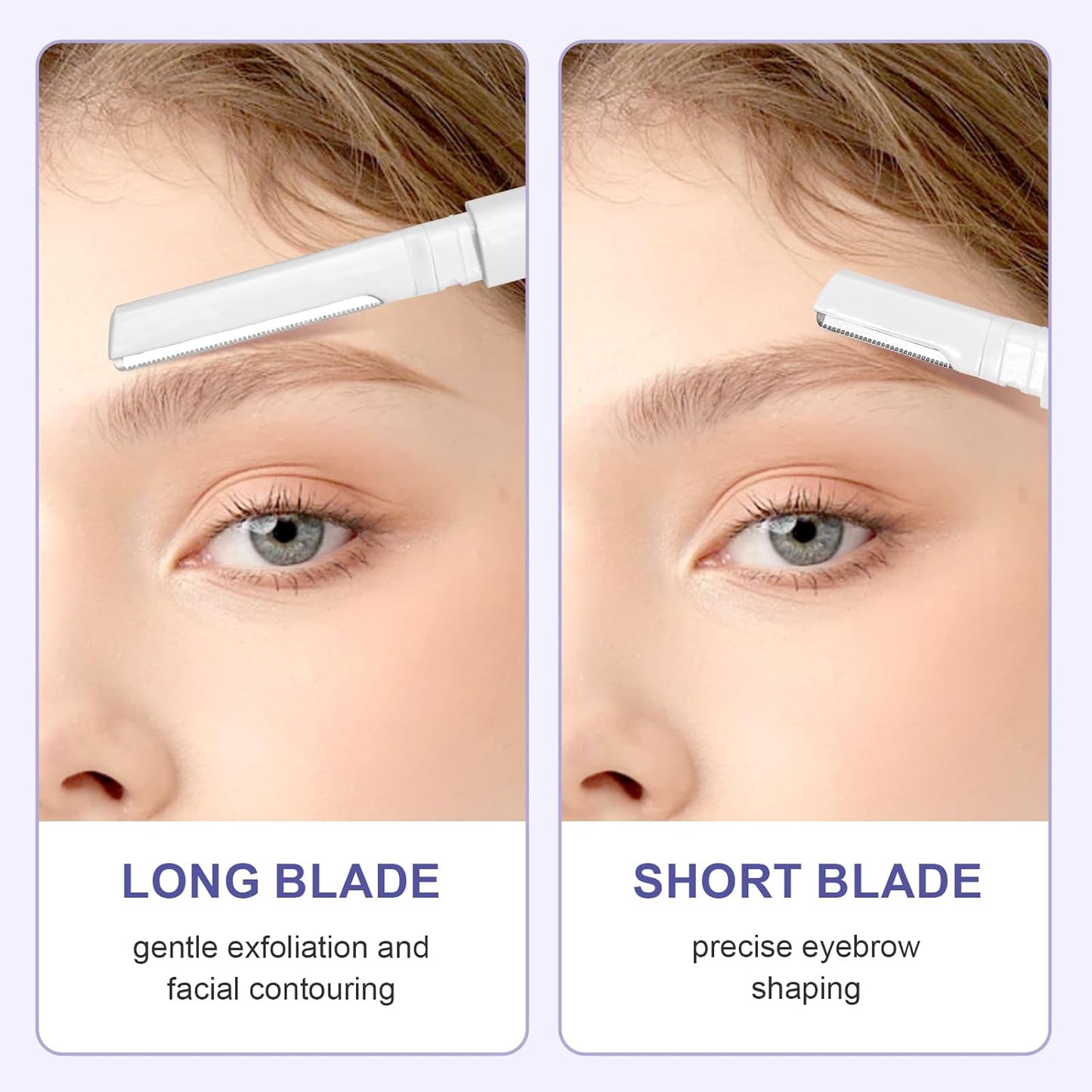 Dermaplane Razor for Women Face & Eyebrow - Dermaplaning Tool for Peach Fuzz Facial Hair Removal,High Precision Blade for Smooth Skin (White, 12 Count)