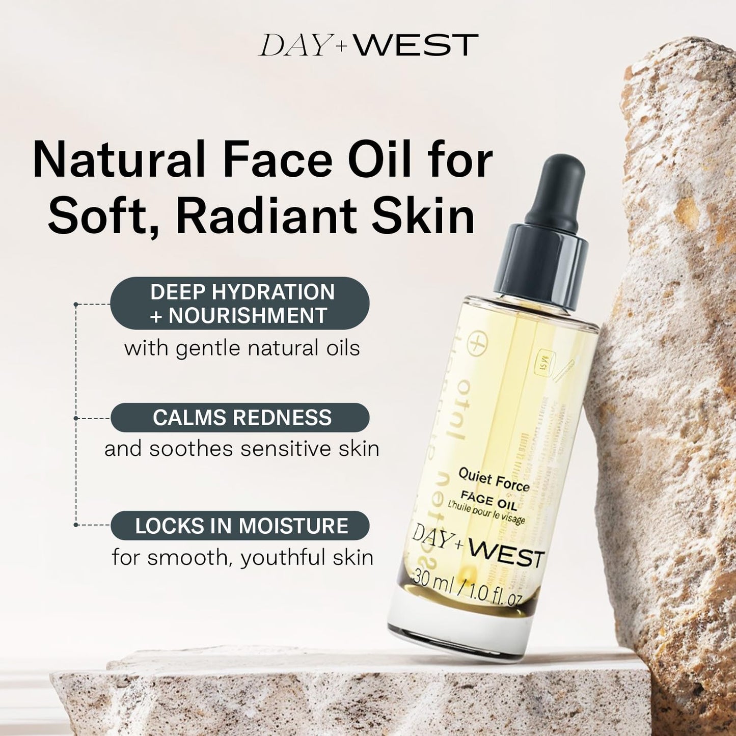 Hydrating Face Oil for Women, 30ml Rosehip and Squalane Oil for Face for Smooth and Sensitive Skin, Moisturizing and Hydrating Vitamin C, Natural Oils, Essential Oils for Skin Care and Gua Sha Use