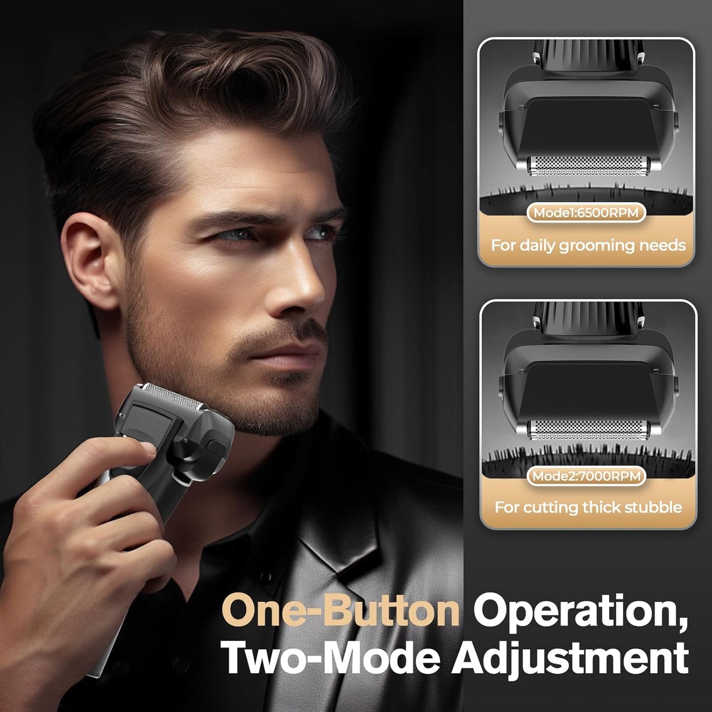 5-Blade Cordless Electric Razor for Men, 2-Speed Electric Shavers for Men Face, Close Shaving Men's Foil Shaver for Coarse Hair Wet/Dry USB-C Fast Charging &100 Min Runtime - Travel-Ready & Giftable