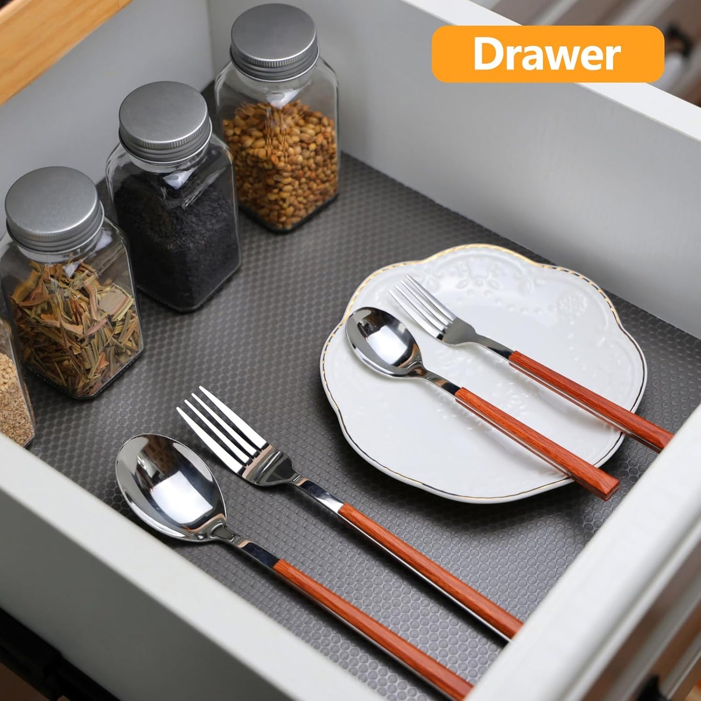 Shelf Liners 24 inch x 20 ft Shelf Liners for Kitchen cabinets nonstick Lining Drawer Mats EVA Protector for Cupboard (Translucent Black,24 inch x 20 ft)