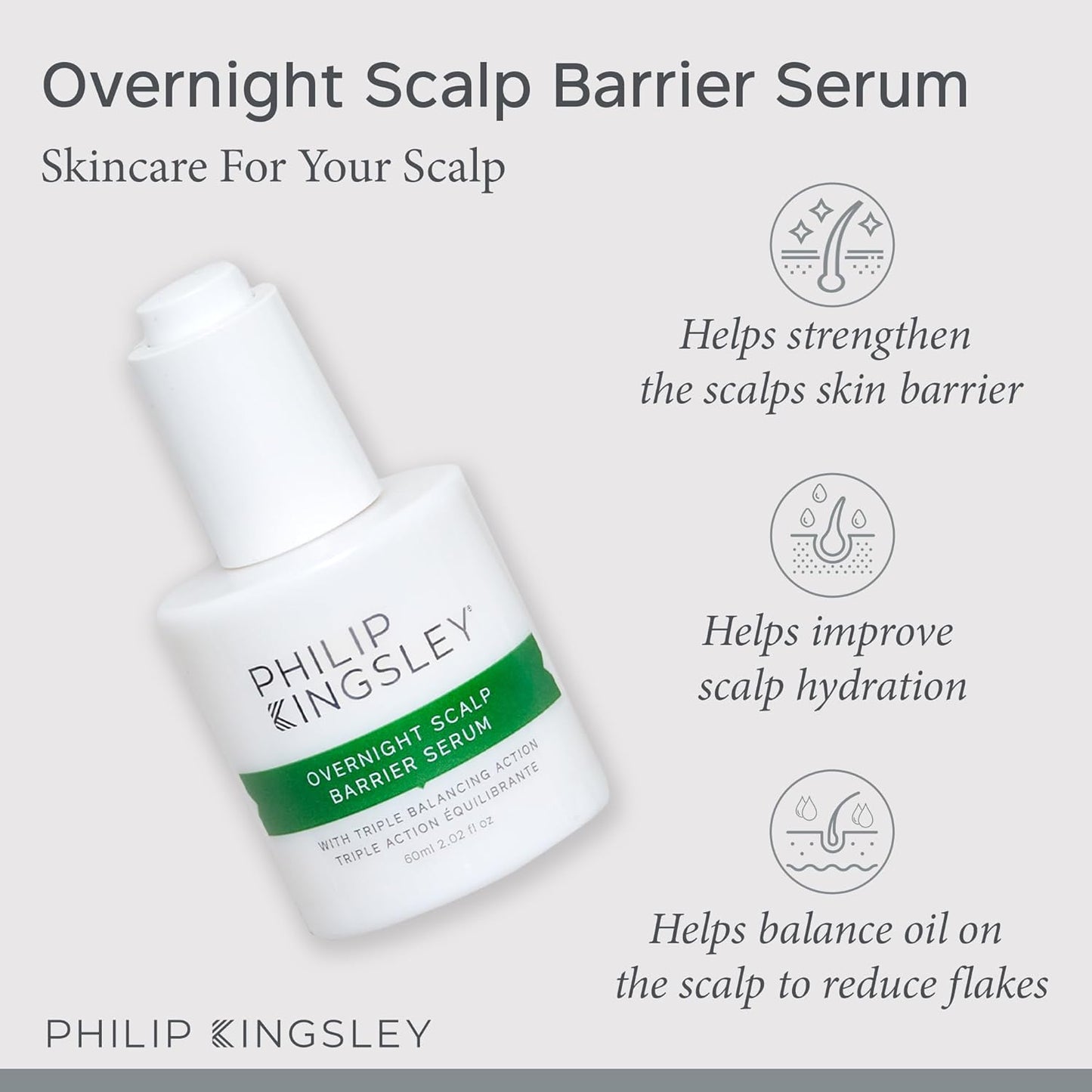 Philip Kingsley Scalp Care Discovery Collection - Includes No Scent No color Shampoo and Conditioner and Overnight Scalp Barrier Serum for Sensitive and Delicate Scalps