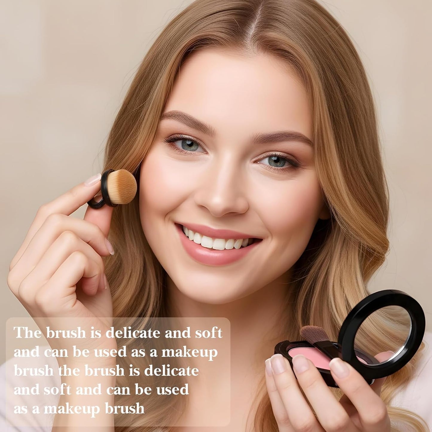 4 Pcs Nail Dust Cleaning Brush Ring, Soft Nail Brush Portable Nails Duster Tools for Manicure And Pedicure,Black and White