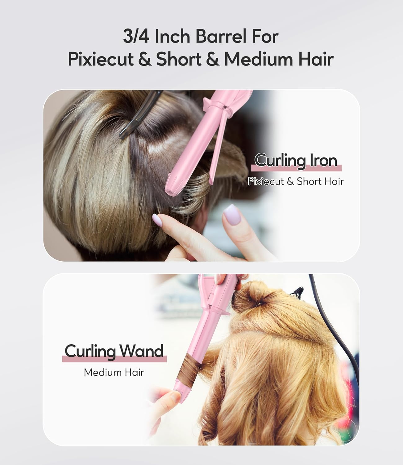 FARERY Travel Size Mini Curling Iron 3/4 Inch, Dual Voltage Travel Curling Iron for Short Hair with 3 Adjustable Temperature, Ceramic Mini Hair Curler Infused with Keratin&Argan Oil, with Storage Bag