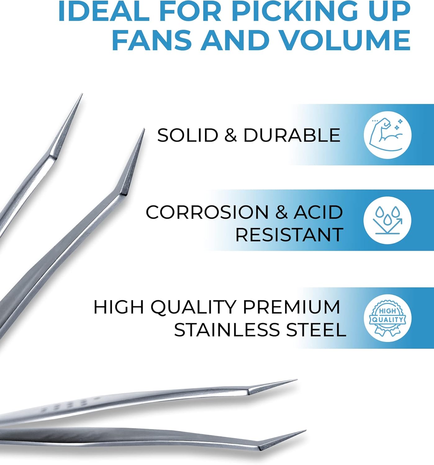 Stacy Lash STL-14 Curved Eyelash Extension Tweezers/Supplies for Classic Extensions & Volume Premade Fans/Precision Tools for False Lashes Application/Eyelashes Applicator/Beauty Accessories