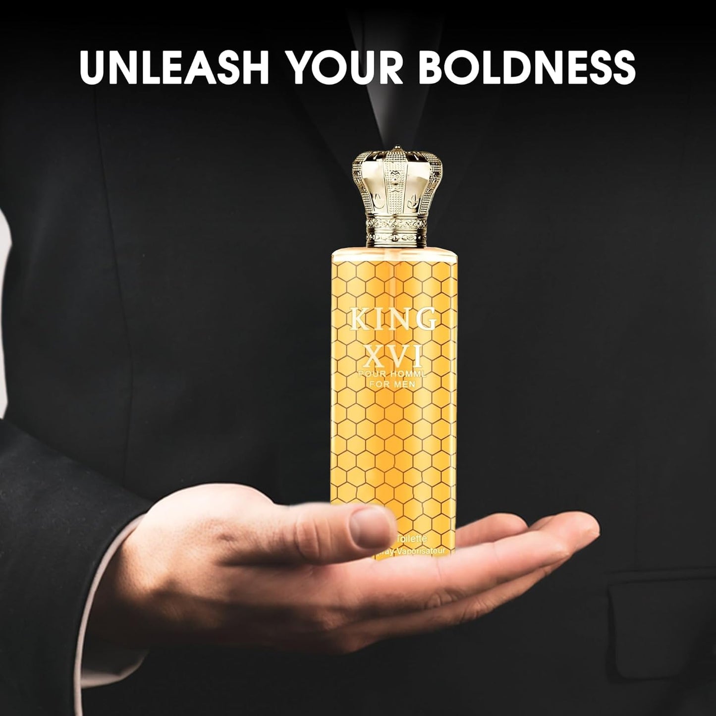 King XVI Sensual Woody Fragrance for Men | Long Lasting Cologne Aromatic Scent, Eau de Parfum Natural Spray - Great Holiday Gift, 3.4 Fl Oz/100 Ml