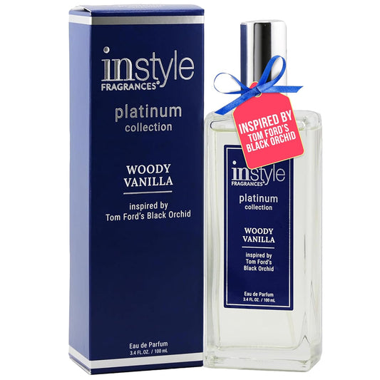Instyle Fragrances, Platinum Collection, Woody Vanilla, Inspired by Tom Ford's Black Orchid, Unisex Eau de Parfum, CLEAN, Vegan, Paraben-Free, Never Tested on Animals, 3.4 Fluid Ounces