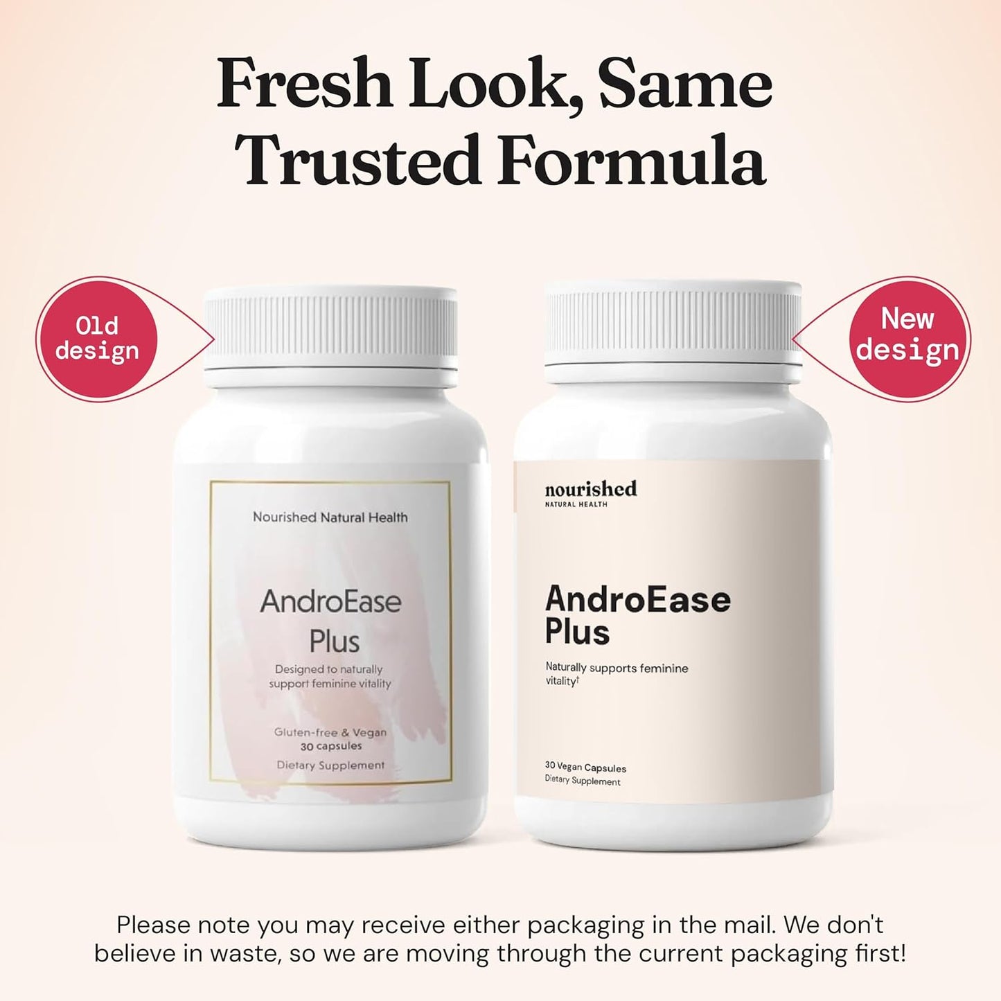 Nourished AndroEase Plus Double Strength – Vegan Hormone Balance for Women – Zinc, Reishi, Green Tea and Saw Palmetto – for Energy, Vitality, Facial Hair and Daily Wellness – 30 Capsules, Made in USA