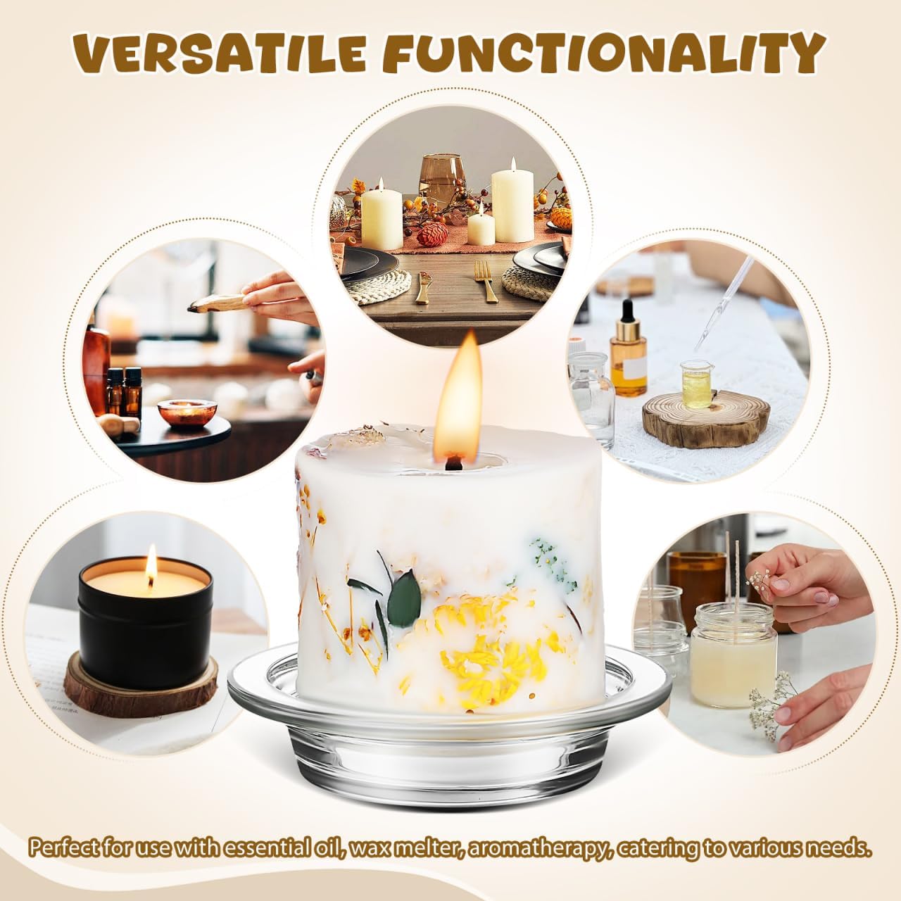 4Pcs Wax Warmer Replacement Dish, Replacement Wax Heating Tray, 4.5in Glass Aromatherapy Tray Candle Heating Bowl, Oil Warmer Tray, Wax Melting Tray Wax Tray for Candle Warmer