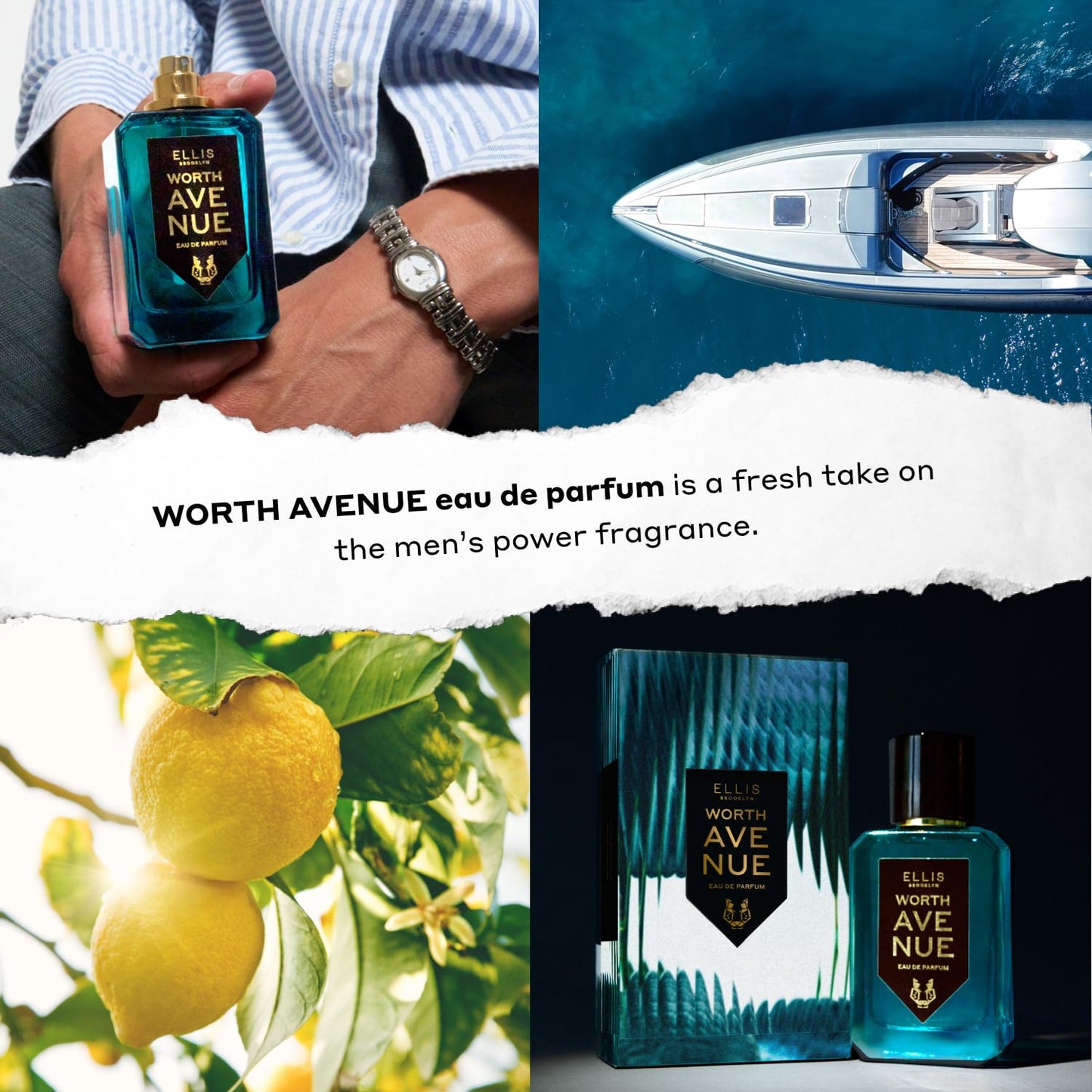 Ellis Brooklyn WORTH AVENUE Eau de Parfum for Men 1.7oz / 50ml - Lavender Suede, Cardamom, Angelica Seed & Ambrox Super – Fresh, Powerful, Sophisticated Scent