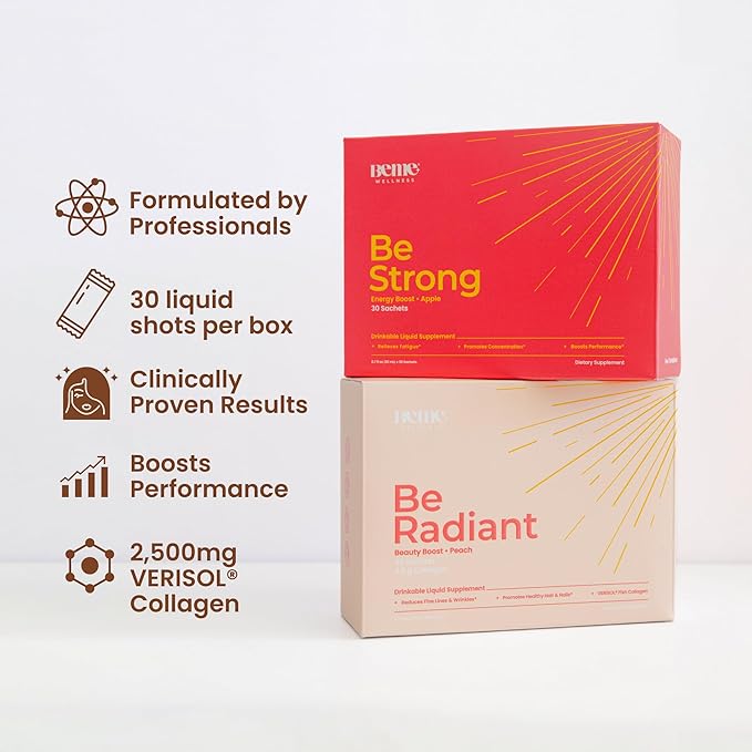BeMe BeRadiant & BeStrong Bundle - Liquid Collagen & Vitamin B12 Supplements